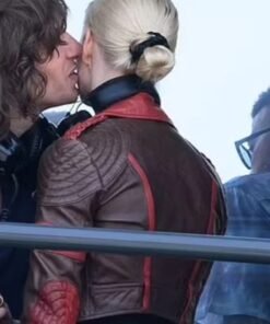 Alternative view of Anya Taylor-Joy Short Body Biker Leather Jacket