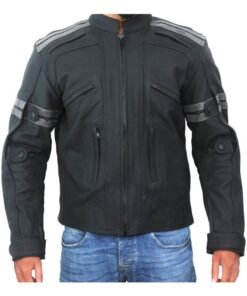 Armoured Motorcycle Biker Black Leather Jacket - Sale Now