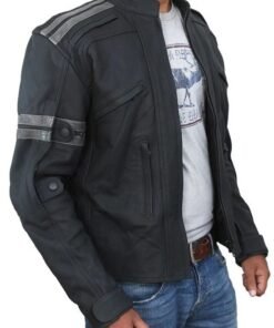 Armoured Motorcycle Biker Black Leather Jacket