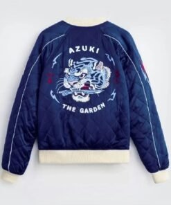 Azuki Twin Tigers Quilted Jacket Blue