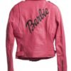 Barbie Pink Biker Style Leather Jacket for Women - Free Delivery