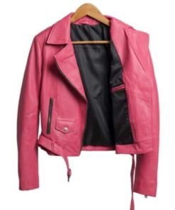 Barbie Pink Biker Style Leather Jacket for Women Barbie Pink Biker Style Leather Jacket for Women