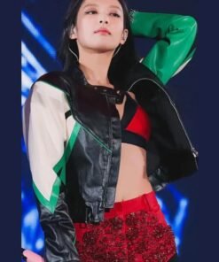 Blackpink Born Pink Jennie Kim Cropped Leather Jacket