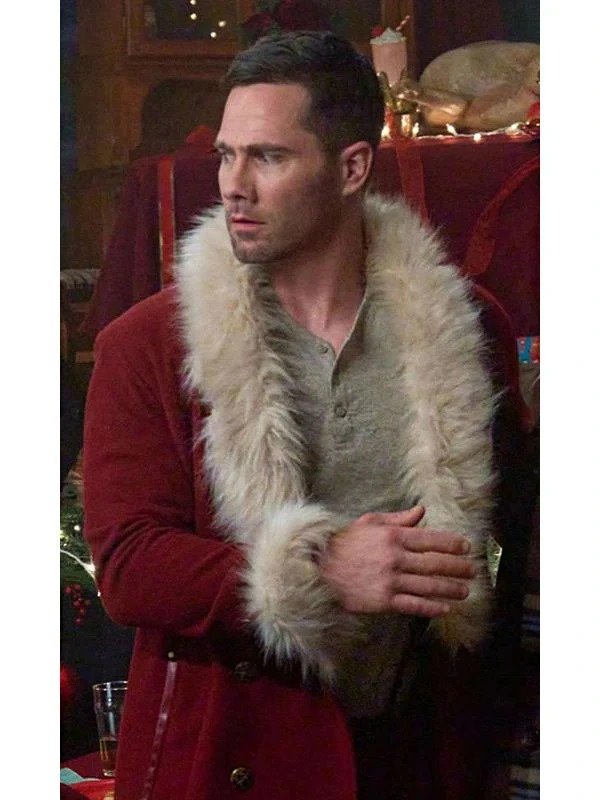 Catch Me If You Claus 2023 Luke Macfarlane Red Santa Coat Catch Me If You Claus 2023 Luke Macfarlane Red Santa Coat - Image 2