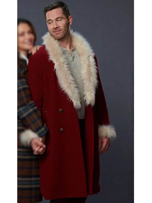 Catch Me If You Claus 2023 Luke Macfarlane Red Santa Coat Catch Me If You Claus 2023 Luke Macfarlane Red Santa Coat