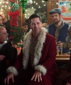 Catch Me If You Claus 2023 Luke Macfarlane Red Santa Coat Catch Me If You Claus 2023 Luke Macfarlane Red Santa Coat