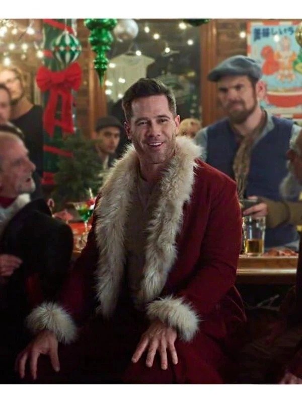 Catch Me If You Claus 2023 Luke Macfarlane Red Santa Coat Catch Me If You Claus 2023 Luke Macfarlane Red Santa Coat - Image 4