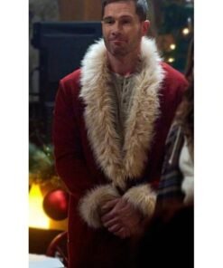 Catch Me If You Claus 2023 Luke Macfarlane Red Santa Coat Catch Me If You Claus 2023 Luke Macfarlane Red Santa Coat