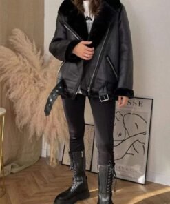 Women Thick Sheepskin Fur Leather Long Jacket Women Thick Sheepskin Fur Leather Long Jacket
