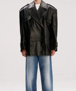 Alternative view of Chiara Ferragni Oversized Black Leather Blazer