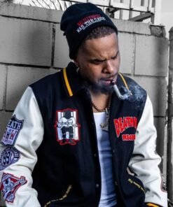 Death Row Records Patched Bomber Jacket Death Row Records Patched Bomber Jacket