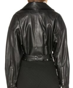 Leonie Hanne Short Body Black Leather Jacket