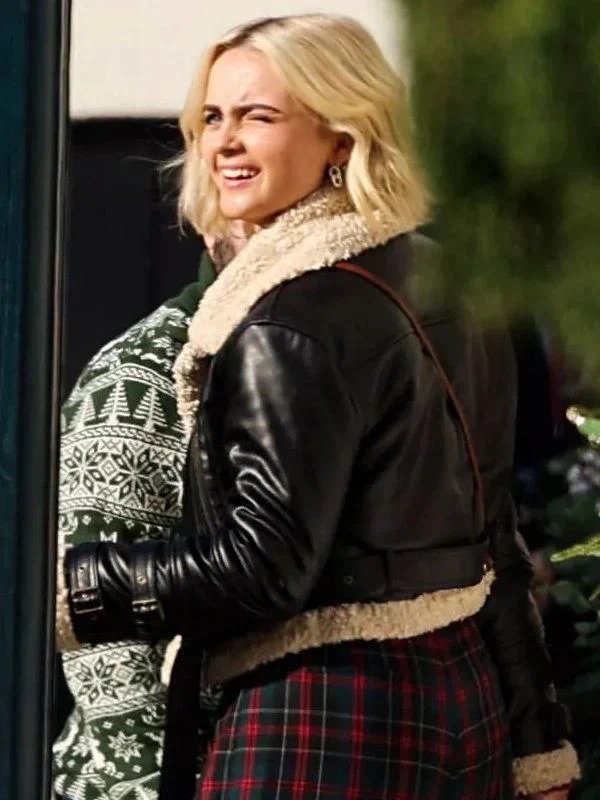 Doctor Who Ruby Sunday Shearling Leather Jacket Doctor Who Ruby Sunday Shearling Leather Jacket - Image 4