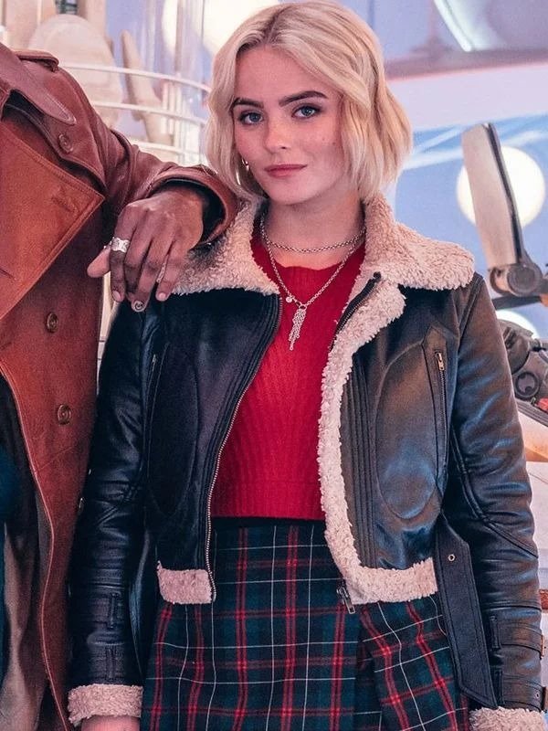 Doctor Who Ruby Sunday Shearling Leather Jacket Doctor Who Ruby Sunday Shearling Leather Jacket - Image 8