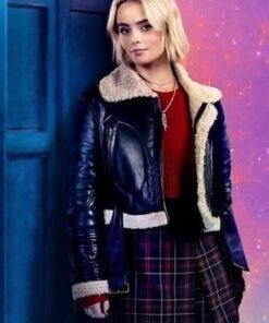 Doctor Who Ruby Sunday Shearling Leather Jacket Doctor Who Ruby Sunday Shearling Leather Jacket