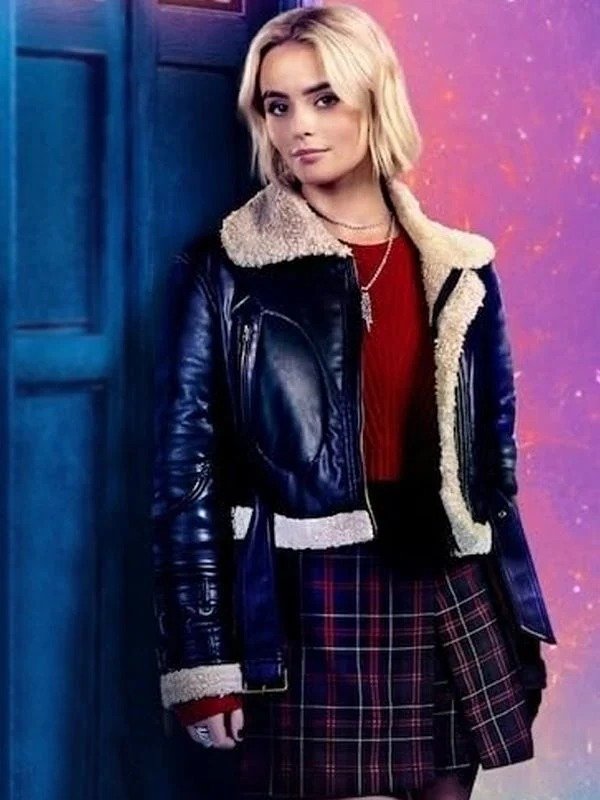 Doctor Who Ruby Sunday Shearling Leather Jacket Doctor Who Ruby Sunday Shearling Leather Jacket - Image 9