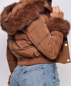 Dope Thief Liz Caribel Sierra Brown Fur Quilted Jacket