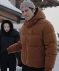 Emily in Paris S04 Gabriel Brown Puffer Jacket