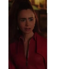 Emily Cooper Emily in Paris S04 Lily Collins Red Leather Jacket