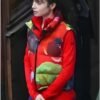 Emily In Paris S04 Lily Collins Red Puffer Vest