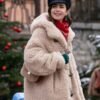 Lily Collins Emily In Paris S04 Lily Collins Shearling Jacket