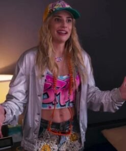 Alternative view of Emma Roberts Space Cadet 2024 Silver Jacket
