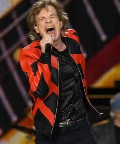 Alternative view of English Singer Mick Jagger Rolling Stones Liverpool Leather Jacket