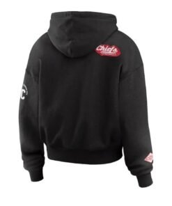 Erin Andrews Kansas City Chiefs Black Quarter-Zip Hoodie