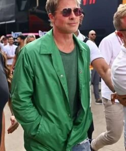 Alternative view of F1 Brad Pitt Green Jacket