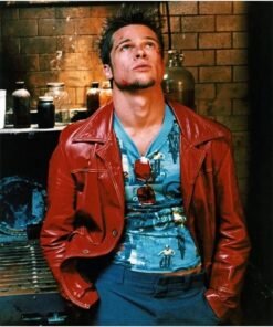 Fight Club Tyler Durden Red Leather Jacket Fight Club Tyler Durden Red Leather Jacket