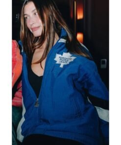 Hailey Bieber Toronto Maple Leafs Starter Jacket Hailey Bieber Toronto Maple Leafs Starter Jacket