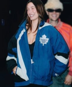 Hailey Bieber Toronto Maple Leafs Starter Jacket Hailey Bieber Toronto Maple Leafs Starter Jacket