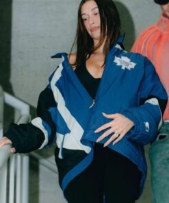 Hailey Bieber Toronto Maple Leafs Starter Jacket Hailey Bieber Toronto Maple Leafs Starter Jacket