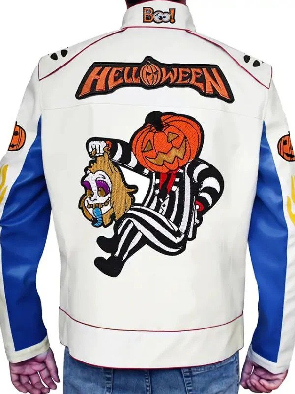 Halloween Spooky Trick Or Treat Leather Jacket Halloween Spooky Trick Or Treat Leather Jacket - Image 2