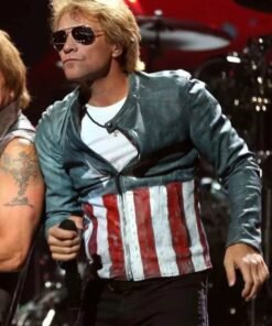 Jon Bon Jovi Concert Captain America Leather Jacket