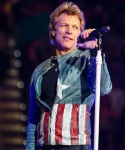 Jon Bon Jovi Concert Captain America Leather Jacket