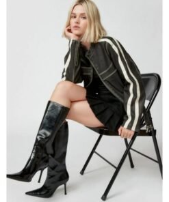 Jordan Vegan Leather Fitted Racer Moto Jacket Jordan Vegan Leather Fitted Racer Moto Jacket