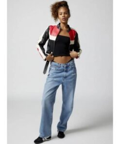 Jordan Vegan Leather Fitted Racer Moto Jacket Jordan Vegan Leather Fitted Racer Moto Jacket