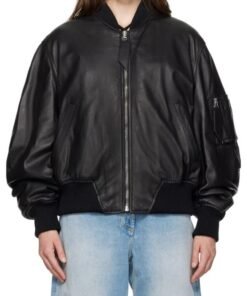 Alternative view of Chiara Ferragni Oversized Black Leather Jacket