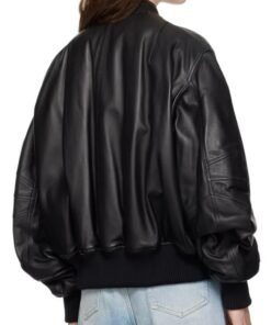 Chiara Ferragni Oversized Black Leather Jacket