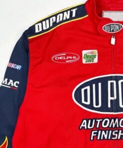 Vintage Jeff Gordon DuPont Red Nascar Racing Jacket Vintage Jeff Gordon DuPont Red Nascar Racing Jacket