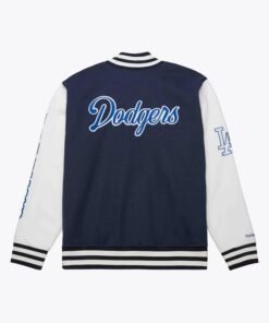 Alternative view of Los Angeles Dodgers Washed Fleece Full-Snap Varsity Jacket
