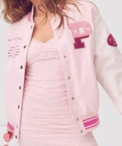LoveShackFancy Varsity Jacket Pink