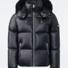 Shearling Black Hooded Mackage Puffer Jacket