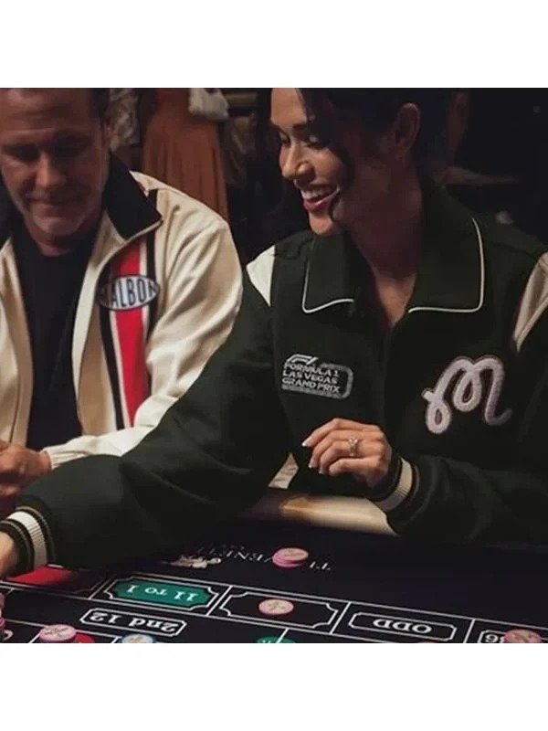Malbon x formula 1 Grand Prix Green Letterman Jacket