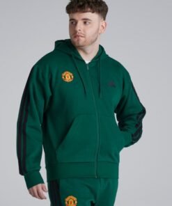 Manchester United x adidas Essentials 3-Stripes Tracksuit Green