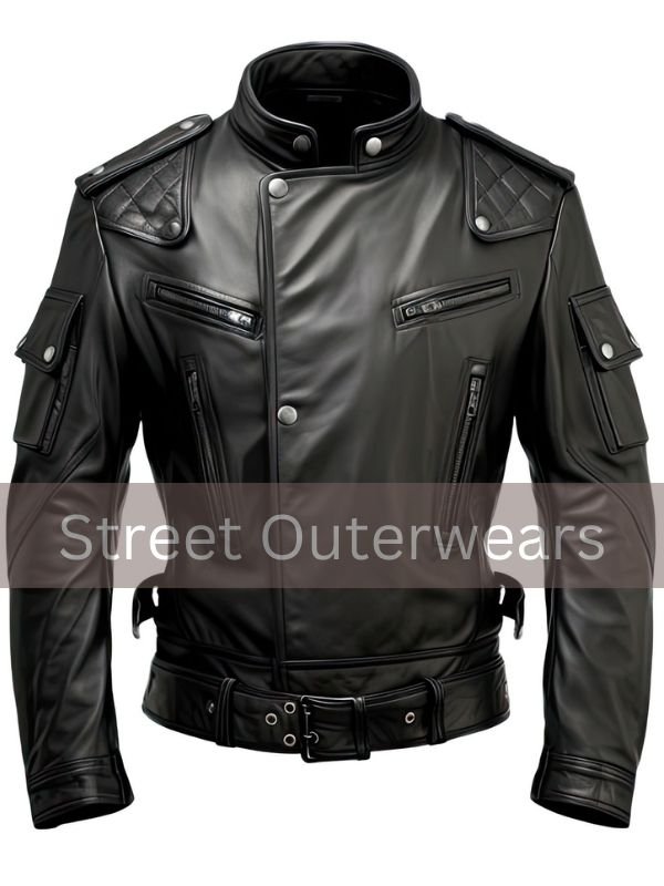 Mens Black Genuine Sheepskin Cafe Racer Riding Leather Jacket Mens Black Genuine Sheepskin Cafe Racer Riding Leather Jacket