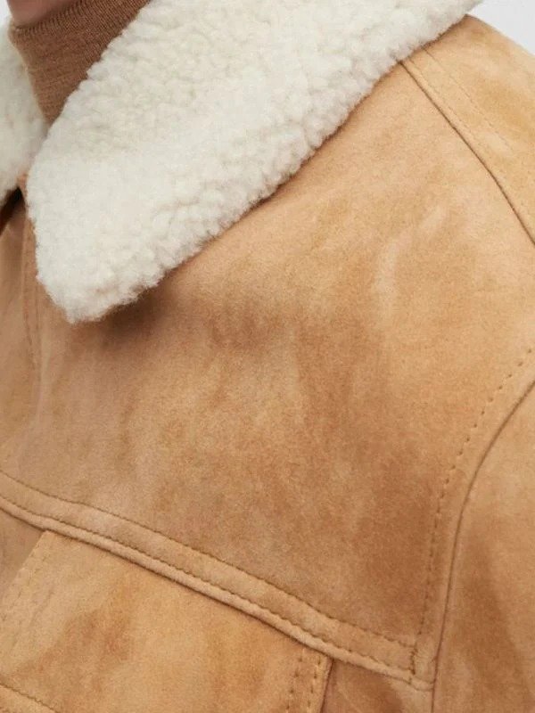 Mens Classic Shirt Style Genuine Goat Suede Jacket Mens Classic Shirt Style Genuine Goat Suede Jacket - Image 3