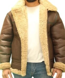 Mens Dark Brown Pilot/Aviator B3 WW2 Flying Jacket