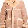 Mens Del Boy Beige/Stone Coloured Luxurious Warm Coat